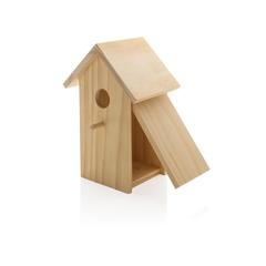 Vue Maison pour oiseaux en bois de couleur marron| Krokrodeal