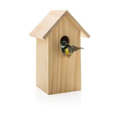 Vue Maison pour oiseaux en bois de couleur marron| Krokrodeal