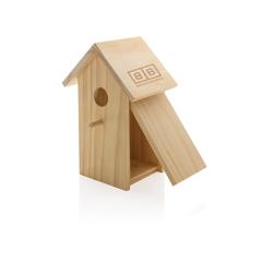 Vue Maison pour oiseaux en bois de couleur marron| Krokrodeal
