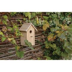 Vue Maison pour oiseaux en bois de couleur marron| Krokrodeal
