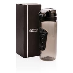 Vue Bouteille sport en tritan Swiss Peak de couleur noir| Krokrodeal