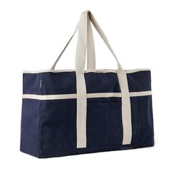Vue VINGA Sac de plage en toile recyclée AWARE™ Volonne de couleur bleu| Krokrodeal