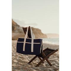 Vue VINGA Sac de plage en toile recyclée AWARE™ Volonne de couleur bleu| Krokrodeal