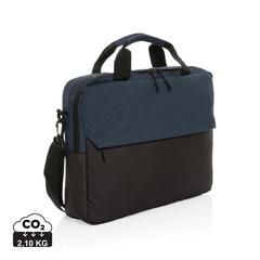 Vue Sacoche ordinateur 15.6" en rPET AWARE™ Kazu de couleur bleu| Krokrodeal