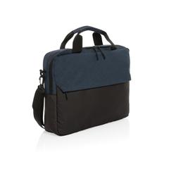 Vue Sacoche ordinateur 15.6" en rPET AWARE™ Kazu de couleur bleu| Krokrodeal