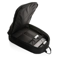 Vue Sac à dos moderne pour ordinateur 15,6" Swiss Peak AWARE™ de couleur noir| Krokrodeal