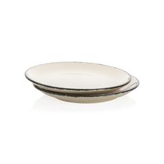 Vue Set de 2 assiettes 28cm Ukiyo de couleur blanc| Krokrodeal