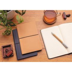 Vue Carnet de notes A5 à couverture souple de couleur bleu| Krokrodeal
