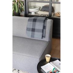 Vue Plaid doux à carreaux de couleur gris| Krokrodeal