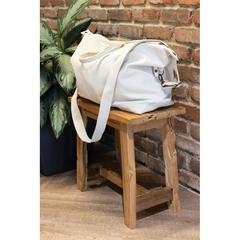 Vue Sac week-end en toile recyclée 500 g/m² AWARE™ Kezar de couleur blanc| Krokrodeal