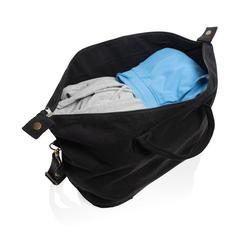 Vue Sac week-end en toile recyclée 500 g/m² AWARE™ Kezar de couleur noir| Krokrodeal