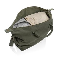 Vue Sac week-end en toile recyclée 500 g/m² AWARE™ Kezar de couleur vert| Krokrodeal