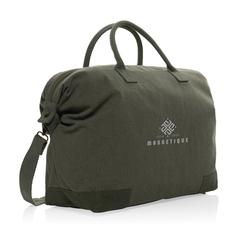 Vue Sac week-end en toile recyclée 500 g/m² AWARE™ Kezar de couleur vert| Krokrodeal