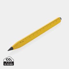 Vue Crayon infini et multitâches en aluminium recyclé RCS Eon de couleur jaune| Krokrodeal