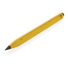Vue Crayon infini et multitâches en aluminium recyclé RCS Eon de couleur jaune| Krokrodeal
