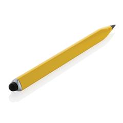 Vue Crayon infini et multitâches en aluminium recyclé RCS Eon de couleur jaune| Krokrodeal