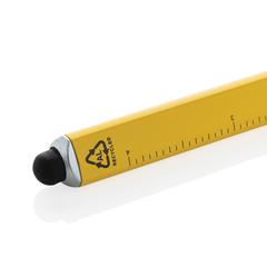 Vue Crayon infini et multitâches en aluminium recyclé RCS Eon de couleur jaune| Krokrodeal