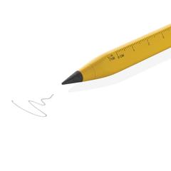 Vue Crayon infini et multitâches en aluminium recyclé RCS Eon de couleur jaune| Krokrodeal