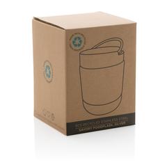 Vue Conteneur à aliments en acier recyclé certifiée RCS Savory de couleur gris| Krokrodeal