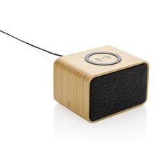 Vue Enceinte 5W en plastique recyclé RCS et bambou FSC® de couleur marron| Krokrodeal