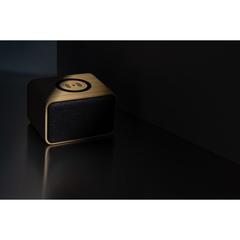 Vue Enceinte 5W en plastique recyclé RCS et bambou FSC® de couleur marron| Krokrodeal