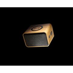Vue Enceinte 5W en plastique recyclé RCS et bambou FSC® de couleur marron| Krokrodeal