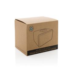 Vue Enceinte 5W en plastique recyclé RCS et bambou FSC® de couleur marron| Krokrodeal