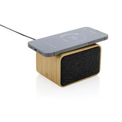 Vue Enceinte 5W en plastique recyclé RCS et bambou FSC® de couleur marron| Krokrodeal
