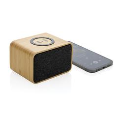 Vue Enceinte 5W en plastique recyclé RCS et bambou FSC® de couleur marron| Krokrodeal