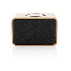 Vue Enceinte 5W en plastique recyclé RCS et bambou FSC® de couleur marron| Krokrodeal