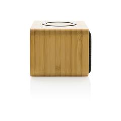 Vue Enceinte 5W en plastique recyclé RCS et bambou FSC® de couleur marron| Krokrodeal