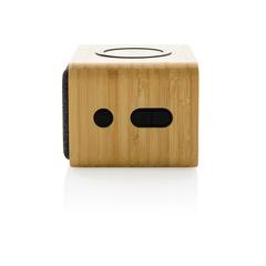 Vue Enceinte 5W en plastique recyclé RCS et bambou FSC® de couleur marron| Krokrodeal