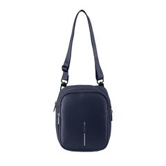 Vue Sac bandoulière Boxy de couleur bleu| Krokrodeal