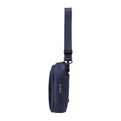 Vue Sac bandoulière Boxy de couleur bleu| Krokrodeal