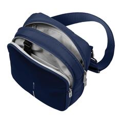 Vue Sac bandoulière Boxy de couleur bleu| Krokrodeal