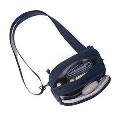 Vue Sac bandoulière Boxy de couleur bleu| Krokrodeal