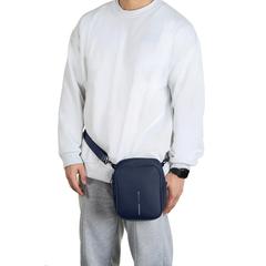 Vue Sac bandoulière Boxy de couleur bleu| Krokrodeal