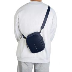 Vue Sac bandoulière Boxy de couleur bleu| Krokrodeal