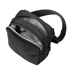Vue Sac bandoulière Boxy de couleur noir| Krokrodeal