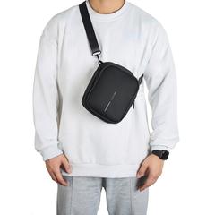 Vue Sac bandoulière Boxy de couleur noir| Krokrodeal
