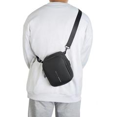 Vue Sac bandoulière Boxy de couleur noir| Krokrodeal