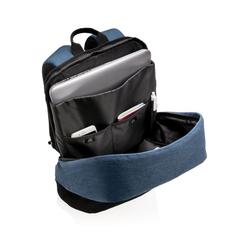 Vue Sac à dos antivol et anti RFID de couleur bleu| Krokrodeal