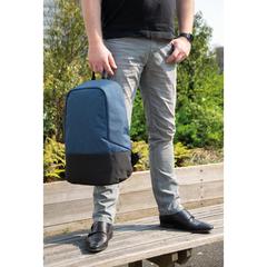 Vue Sac à dos antivol et anti RFID de couleur bleu| Krokrodeal