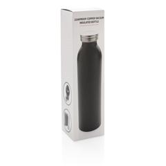 Vue Bouteille étanche avec isolation en cuivre de couleur noir| Krokrodeal
