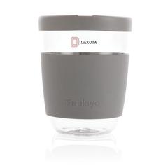 Vue Verre 360ml avec couvercle et manchon en silicone Ukiyo de couleur gris| Krokrodeal
