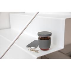 Vue Verre 360ml avec couvercle et manchon en silicone Ukiyo de couleur gris| Krokrodeal