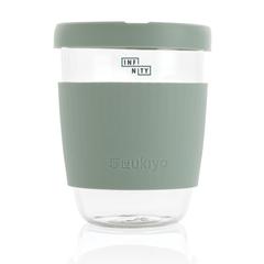 Vue Verre 360ml avec couvercle et manchon en silicone Ukiyo de couleur vert| Krokrodeal