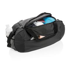 Vue Sac de sport moderne en rPET Impact AWARE™ de couleur noir| Krokrodeal