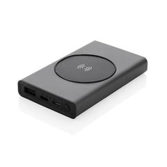 Vue Powerbank 5000 mAh et 5W en aluminium recyclé RCS Terra de couleur gris| Krokrodeal