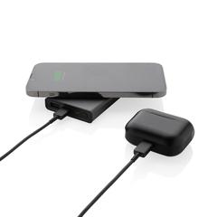 Vue Powerbank 5000 mAh et 5W en aluminium recyclé RCS Terra de couleur gris| Krokrodeal